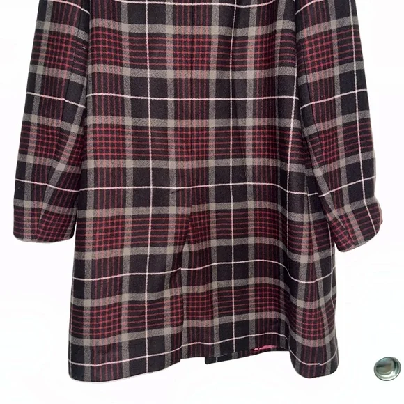 Paul Smith brown plaid checked coat, men’s size 40 - Picture 7 of 13